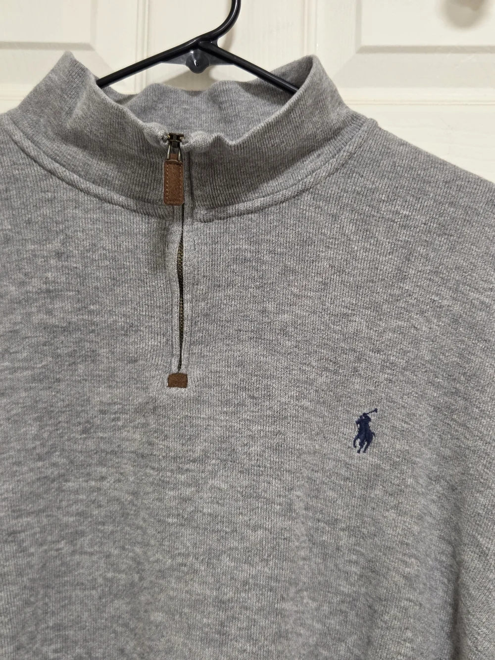 Polo Ralph Lauren Men's XL Grey Quarter-Zip Pullover Sweater 100% Cotton